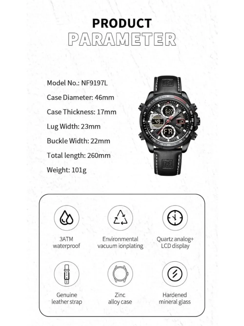 Men All Black Analog Quartz Waterproof Chronograph Classic Stylish Casual Watch